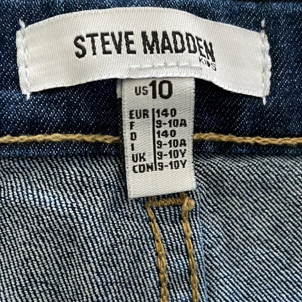Steve Madden girls Size 10 Blue Jean Shorts Distressed NWT - Picture 3 of 4